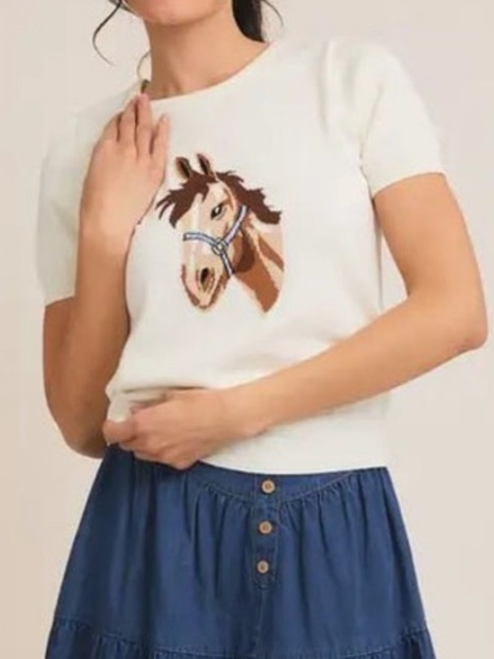 GILLI Embroidered Horse Sweater